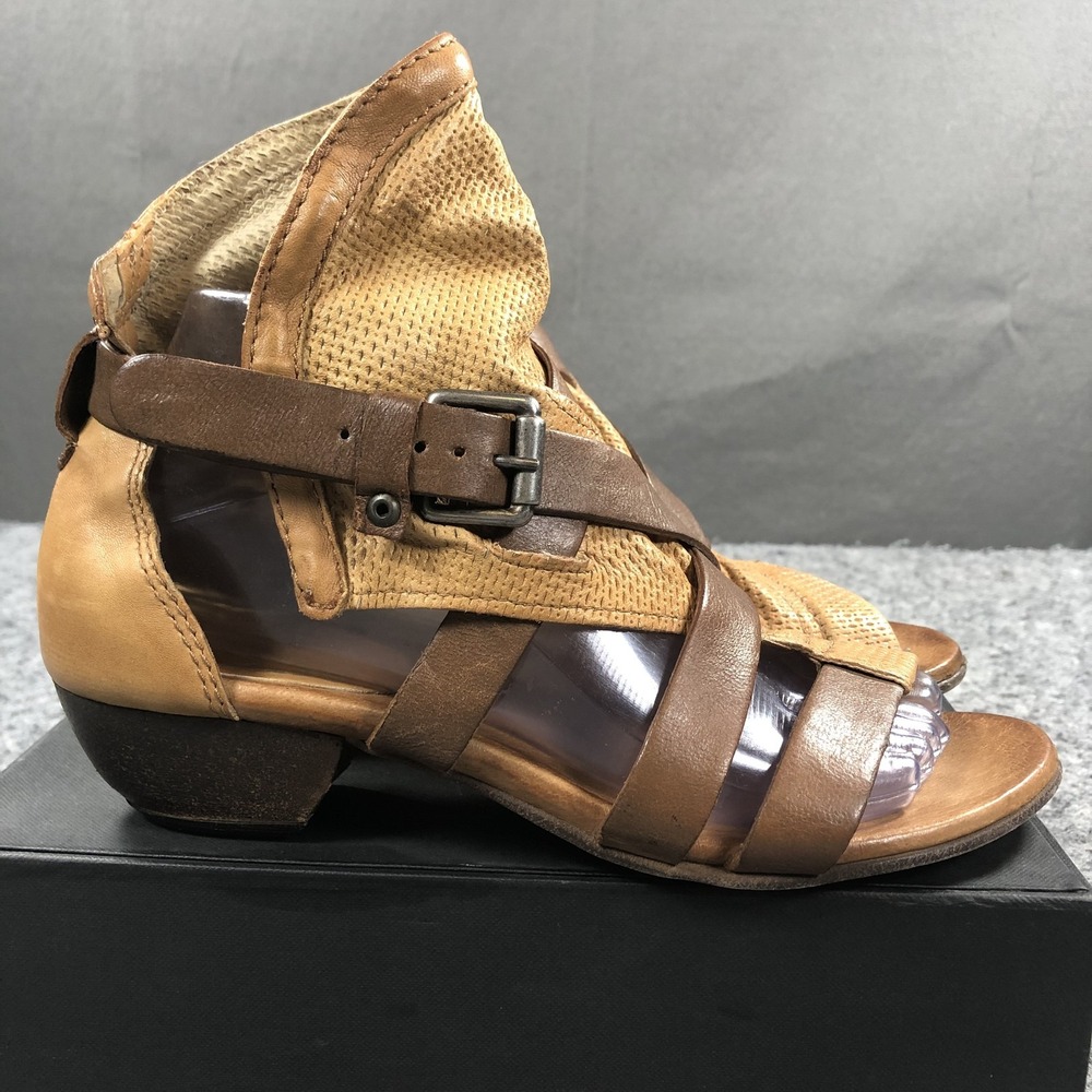 Miz Mooz Verona Sandals Womens 7.5 Brown Leather Strappy Gladiator Low Heel - Picture 8 of 16